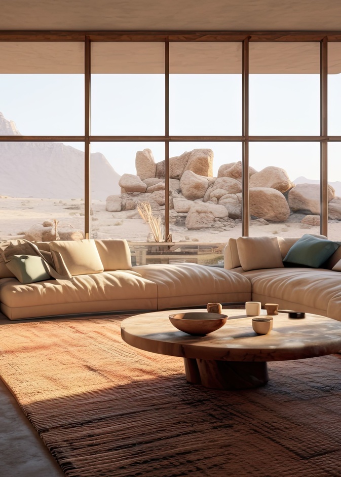 ديكورات غرف معيشة باللون البيج الاتجاه الرائج لعام 2023