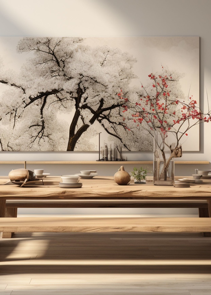 الخشب الدافئ خيار رائع لغرف الطعام