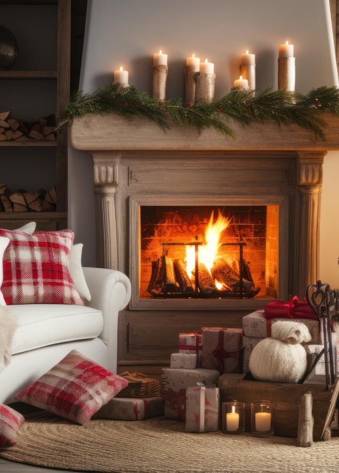 الأقمشة برسومات المربعات تطبع ديكورات المنزل بروح عيد الميلاد