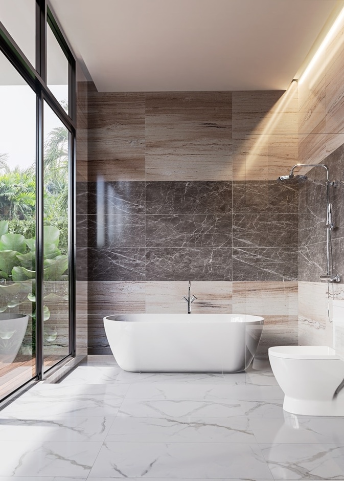 6 تصاميم عصرية تجعل الحمام مركز انتباه