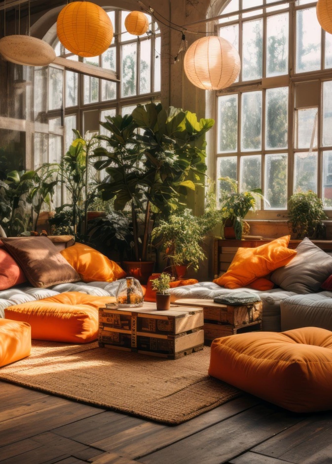 أفكار رائعة للجلسات الأرضية في ديكورات منزل عصري ومريح