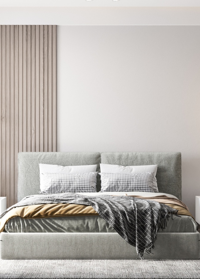 ينصح الخبراء باختيار سرير في مكان مركزي في الغرفة