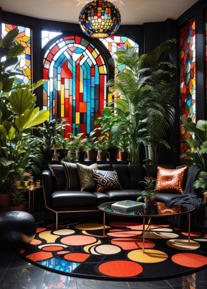 الزجاج الملون يستحضر سحر الماضي في ديكورات المنازل الحديثة