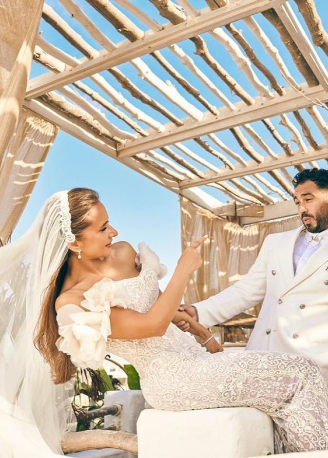 صورة من حفل زفاف نيللي كريم وهشام عاشور