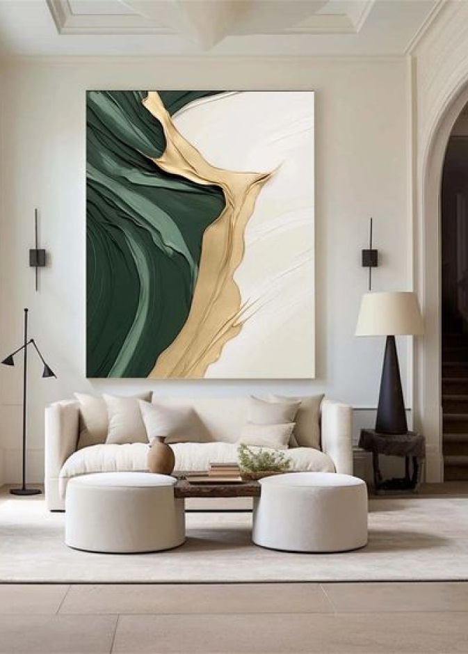 جدران مزينة بلوحة فنية كبيرة الحجم