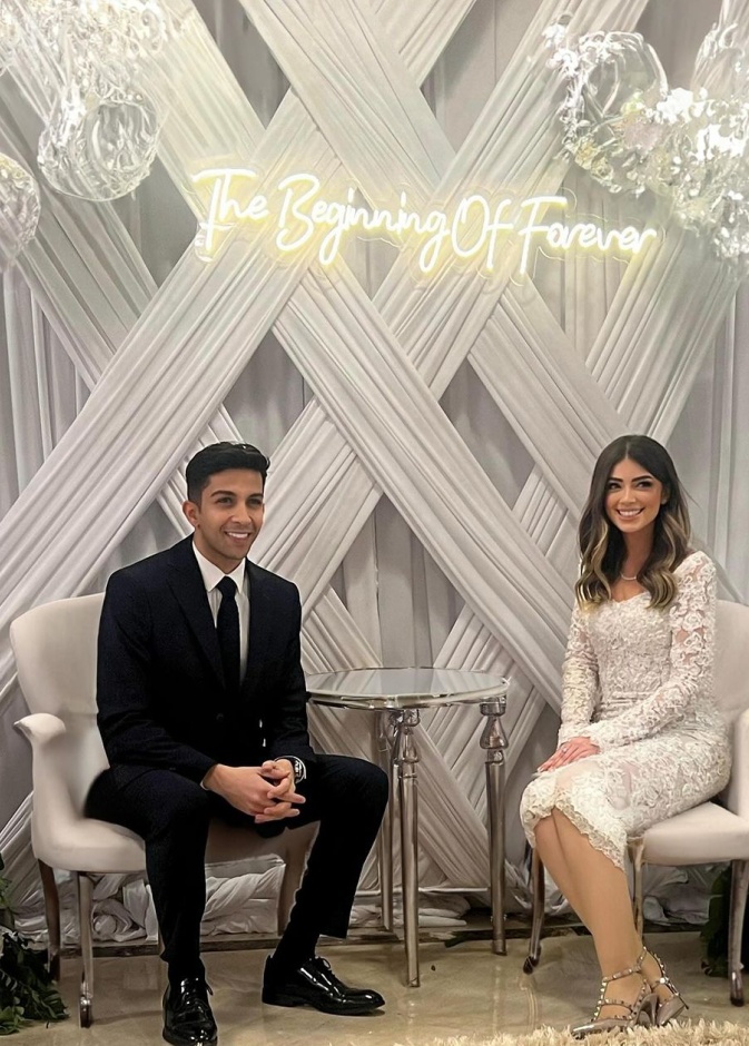 صورة من احتفال هشام جمال وليلى زاهر بارتباطهما