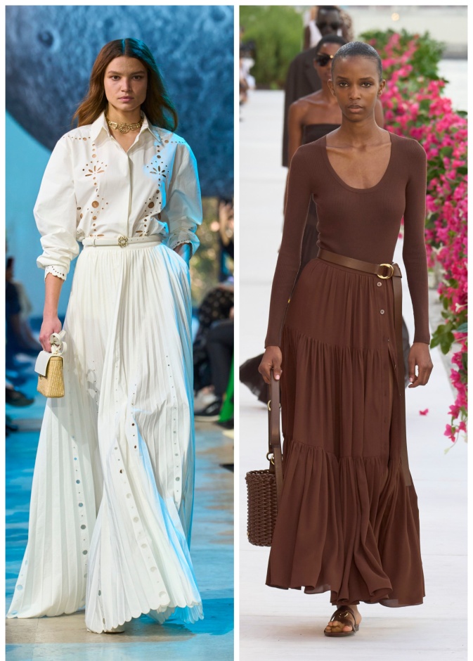 التنورة الماكسي دخلت الموضة لتبقى ولتستعيد تألقها في صيف 2024