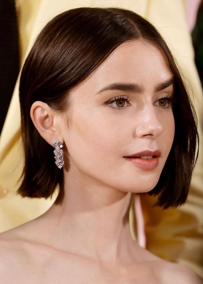 قصات شعر البوب كاريه بأسلوب ليلي كولينز