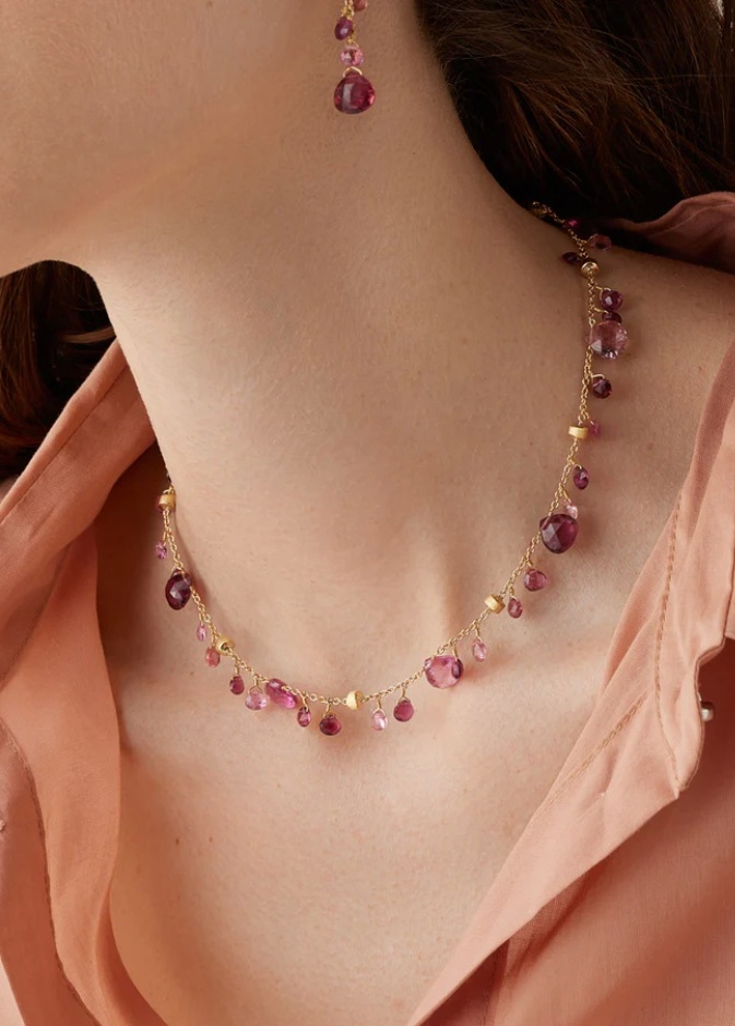 PARADISE 18K Yellow Gold Single-Strand Pink Tourmalines Necklace