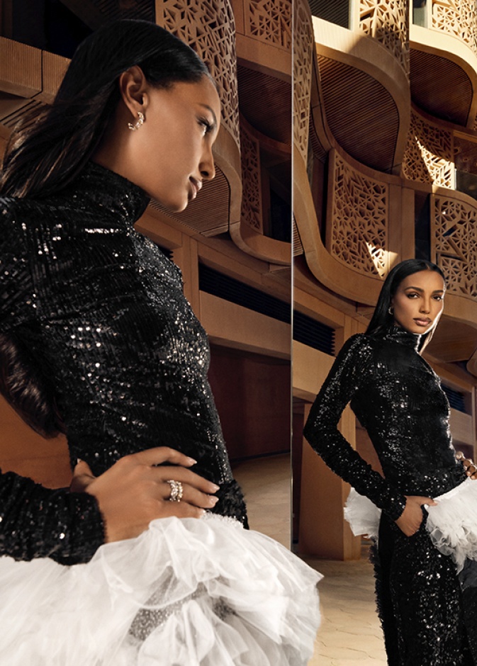 أبوظبي تتحول إلى مركز نابض بالفخمة والأناقة.. حملة عالمية مع العارضة جاسمين توكس لموسم شتوي مميز  