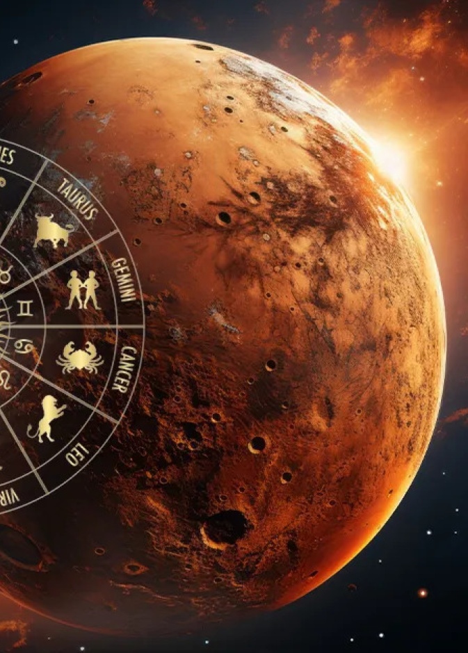 عبور نادر لكوكب المريخ بين كاستور و بولوكس