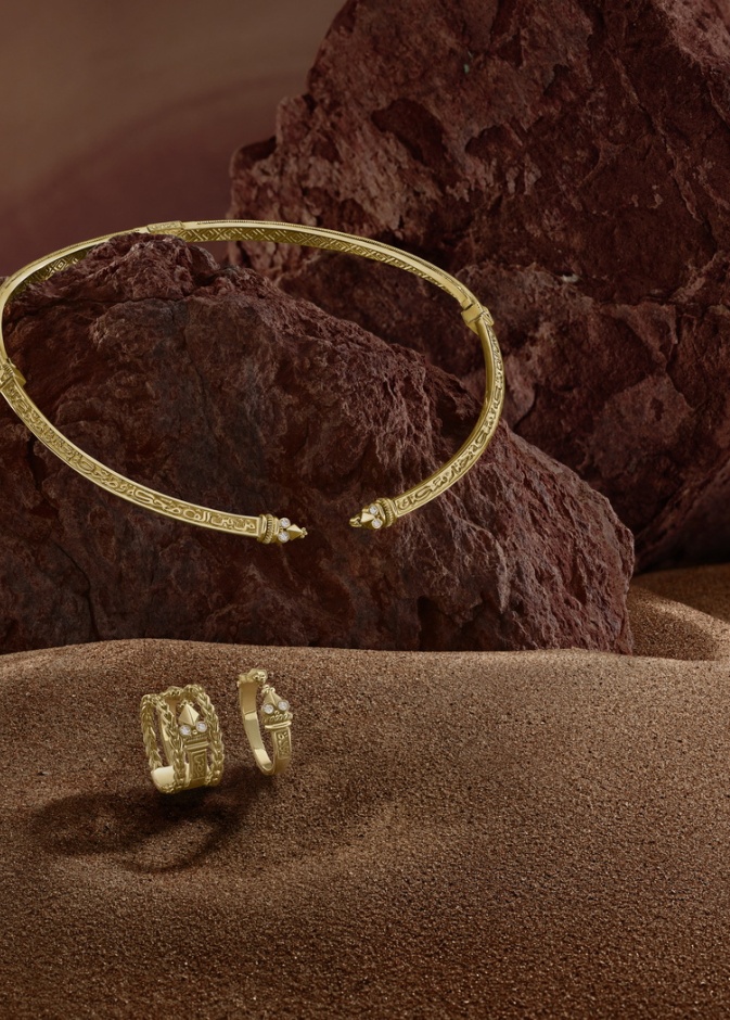 Tribal Calligraphy Choker - Stackable Calligraphy Ring - Roman Chain Ring