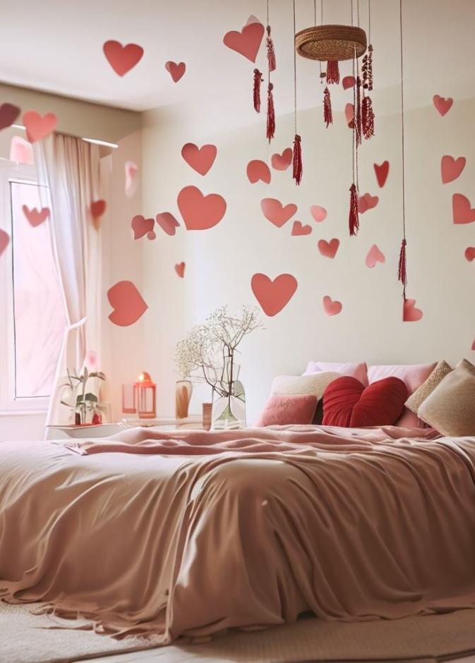 تزيين غرفة النوم في عيد الحب
