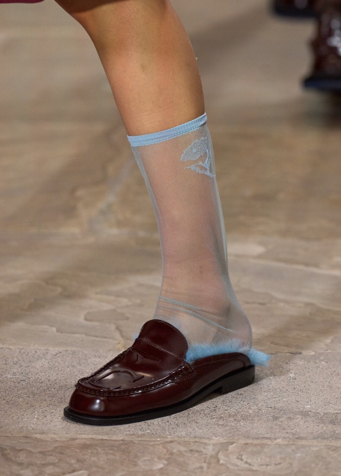 Kent Curwen حذاء من الجلد والفرو من