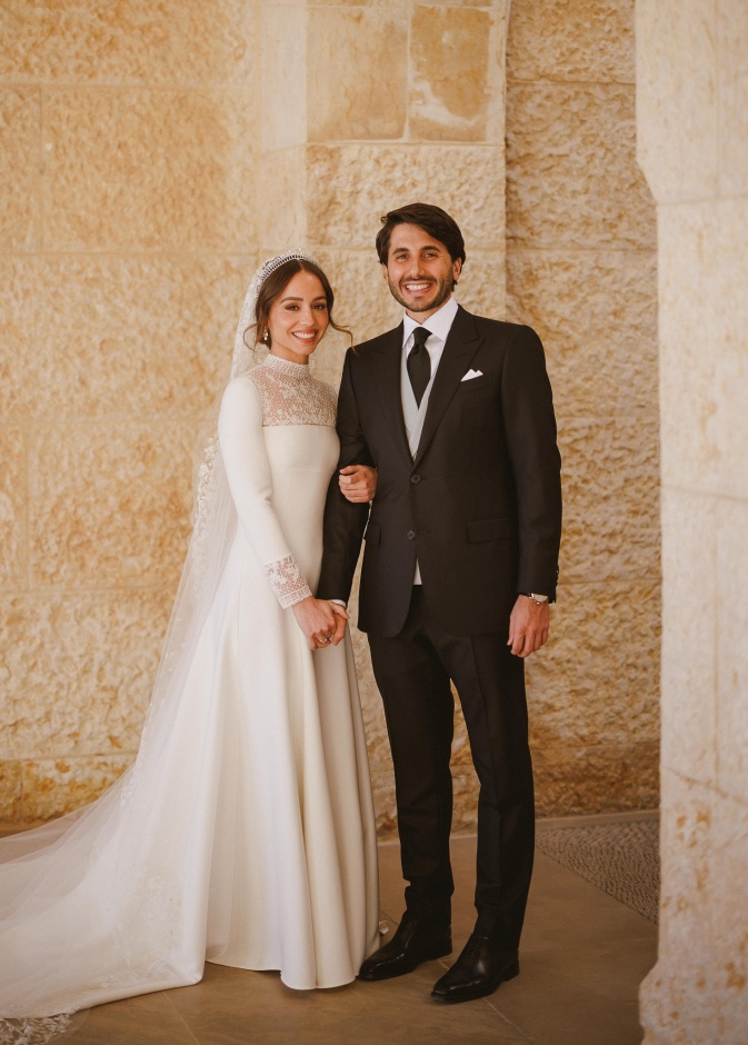 اطلالة الاميرة ايمان في يوم زفافها