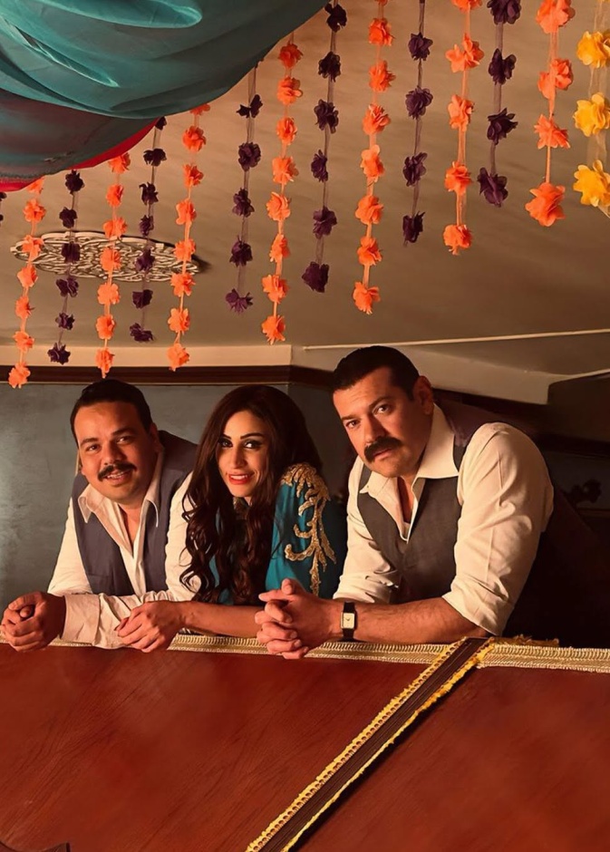 عمرو يوسف ودينا الشربيني ومصطفى غريب