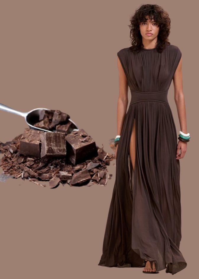 من أصفر الزبدة إلى بني الشوكولا.. ربيع 2025 يدعونا لارتداء تصاميم بنكهات لذيذة