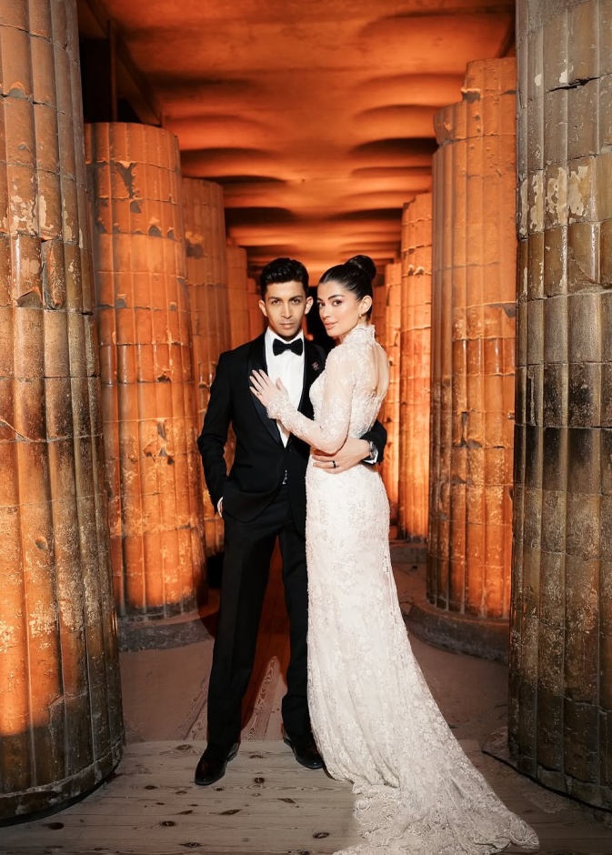 ليلى زاهر وهشام جمال في حفل زفافهما