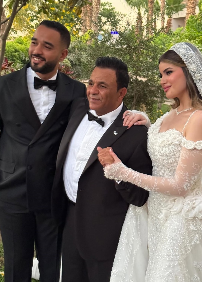محمد فؤاد وابنته بسملة في حفل زفافها