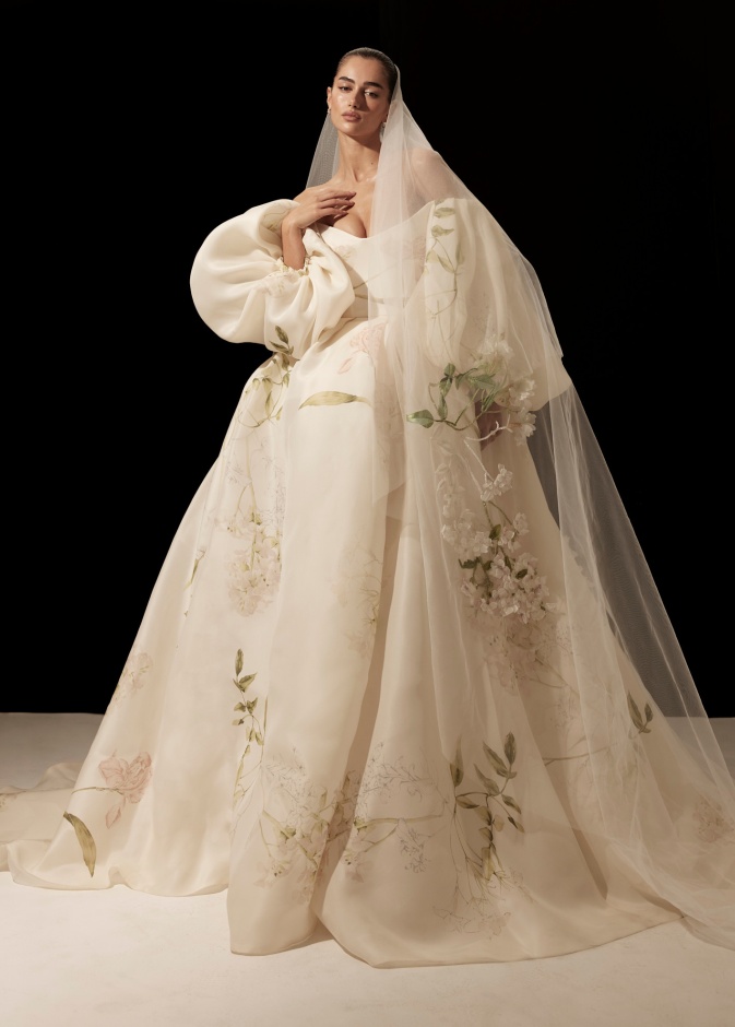 Lhuillier brd طرحة طويلة مطرزة بالألوان من