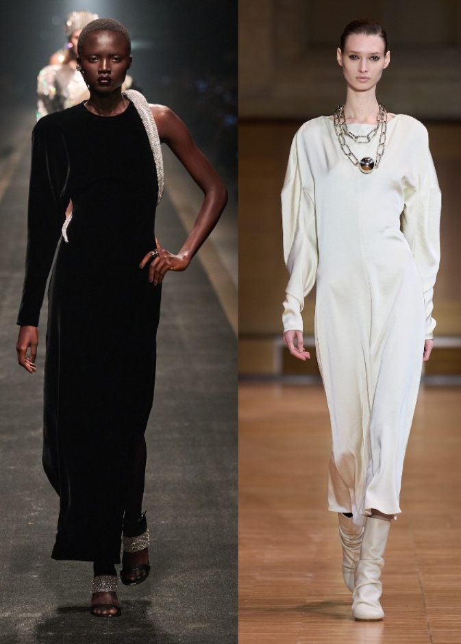 بين المخمل والساتان ماذا ستختارين لقماش فساتينك في خريف 2025؟