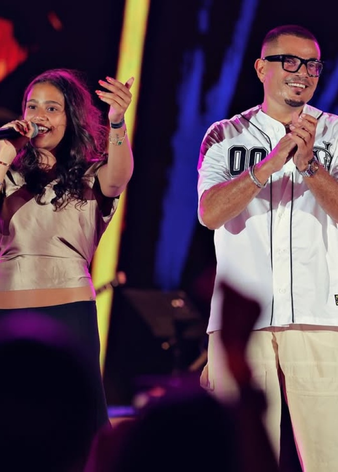 عمرو دياب وجانا دياب في حفل لهما الأخير