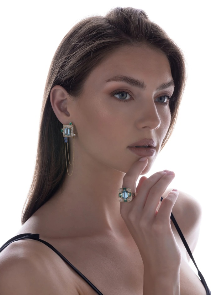 أقراط وخاتم ألماس من Mariyeh Ghelichkhani