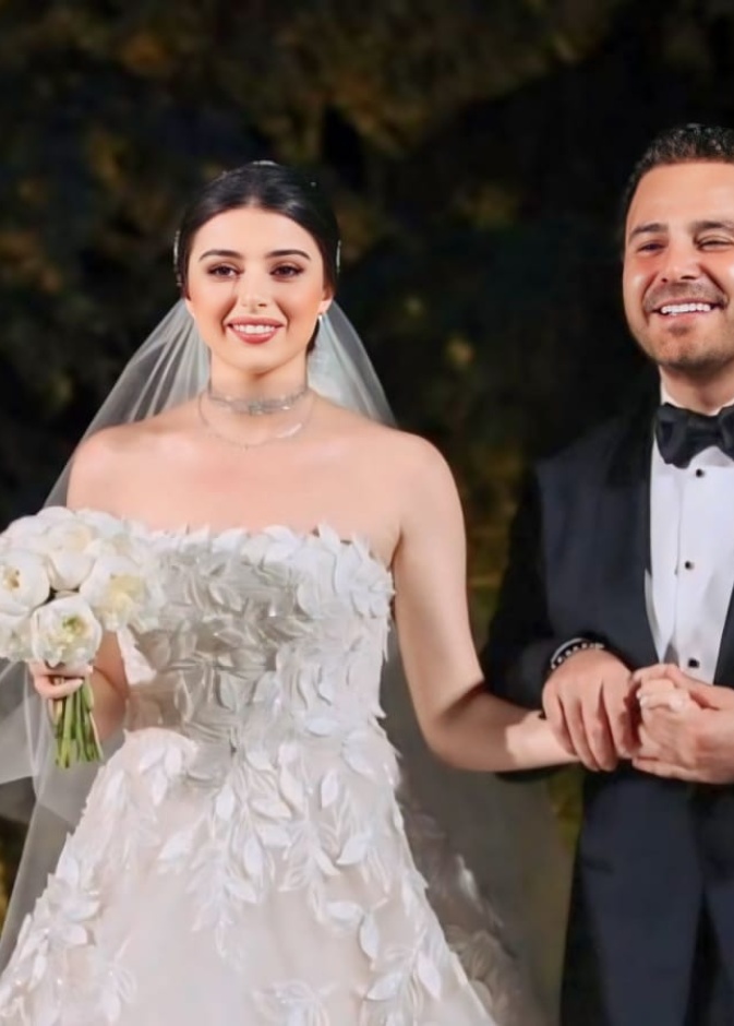 عاصي الحلاني مع ابنته ماريتا خلال حفل الزفاف