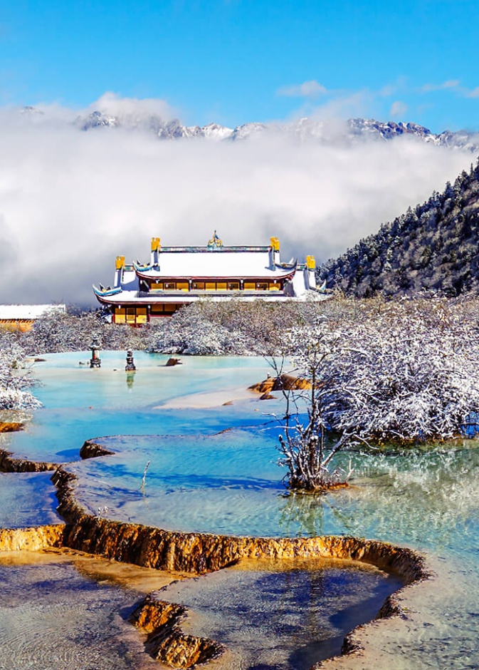 هوانغ لونغ Huanglong، سيتشوان، الصين