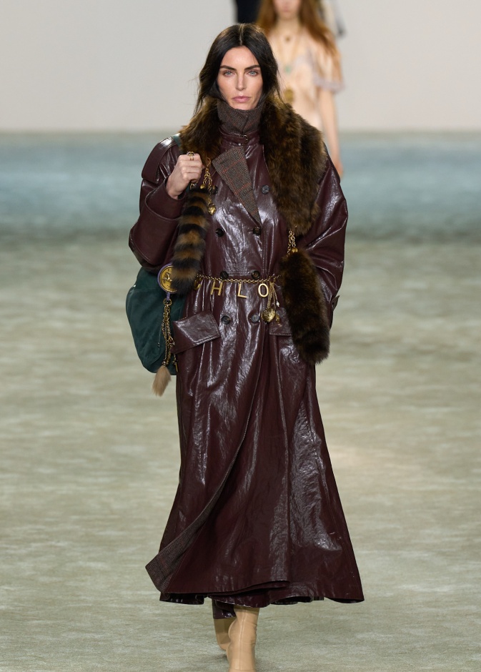 معطف طويل من الجلد من Chloe 