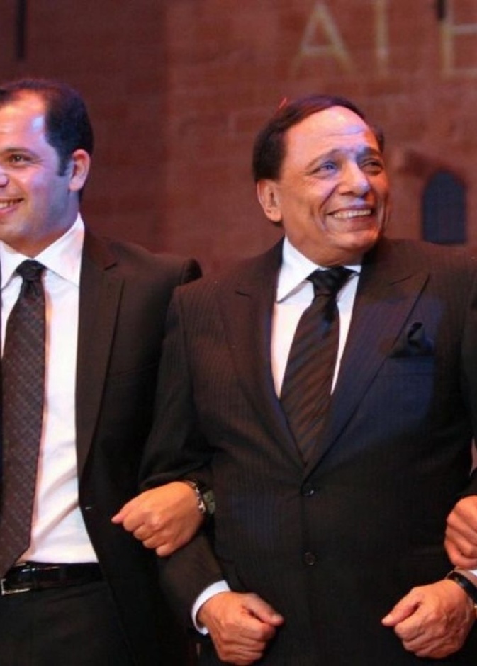 عادل إمام مع رامي ومحمد إمام