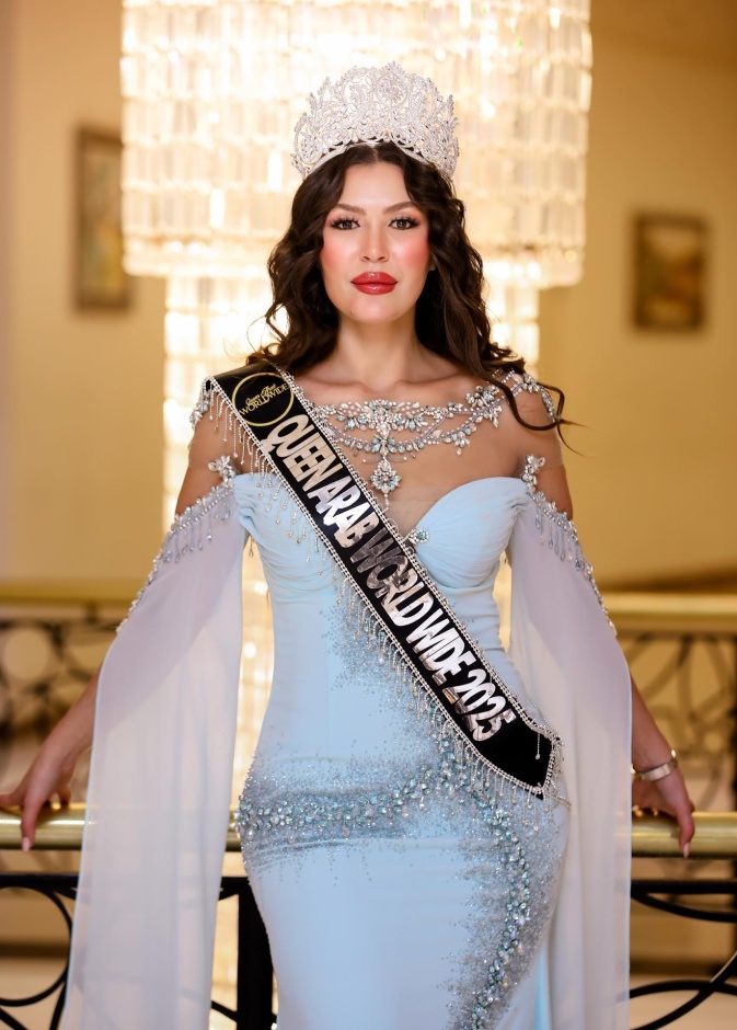 يسرى بو حمده ملكة جمال العرب للقارات 2025 بتاج ماسي فاره