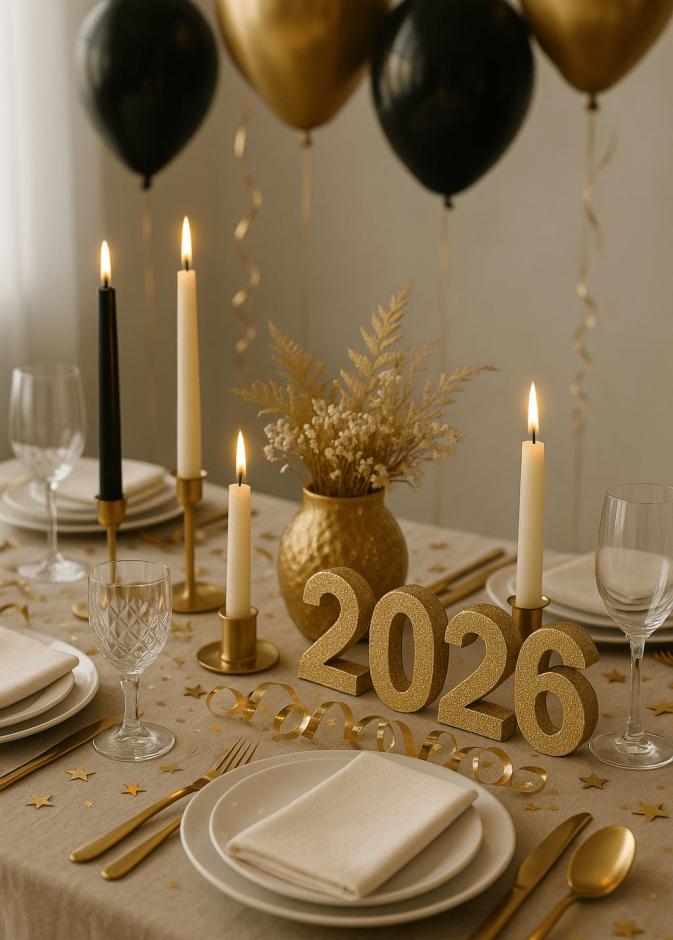 تنسيق طاولة عزيمة رأس السنة يجب أن يجمع بين الذوق الرفيع والوظيفة العملية