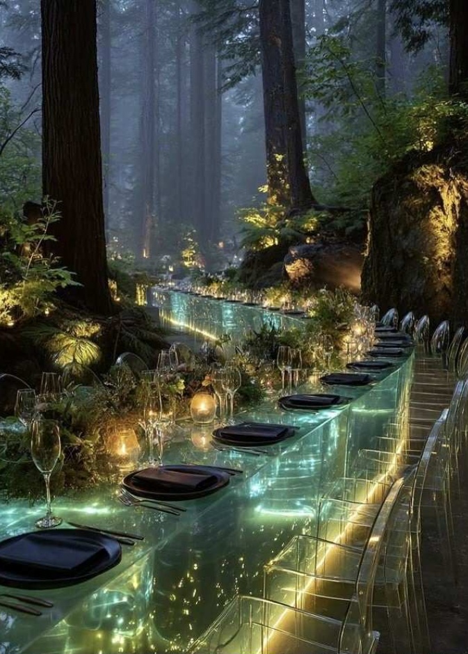 ديكور بالأخضر الطبيعي - الصورة من صفحة Glam Wedding Pages