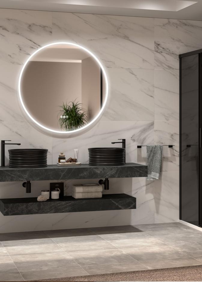 الدرجات المشتقة من الأسود من أجمل النغمات التي يمكن اختيارها لأسطح عمل الحمام