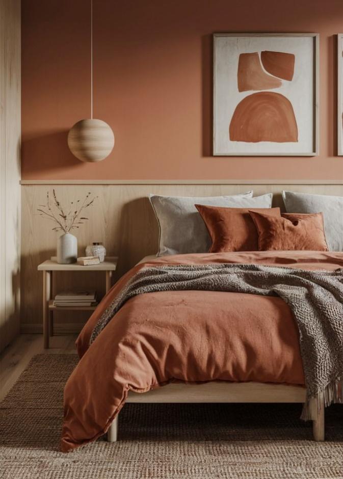 بدلا من الأبيض والرمادي، ينصح الخبراء باختيار لون التيراكوتا الأكثر جراءة وحيوية