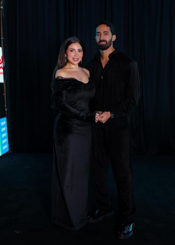 مي عز الدين وزوجها أحمد تيمور 