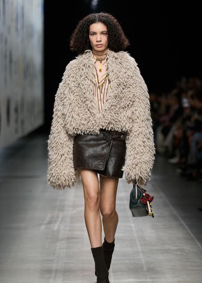 تنورة جلدية قصيرة من Etro 