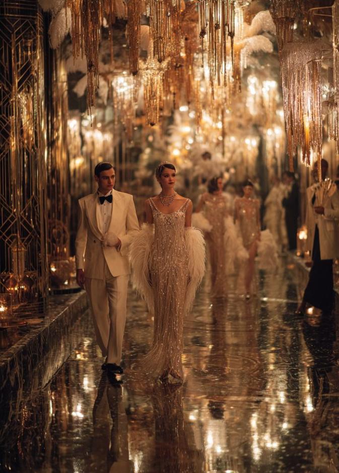 الذهبي الساحر في حفلات الزفاف- الصورة من  Pinterest