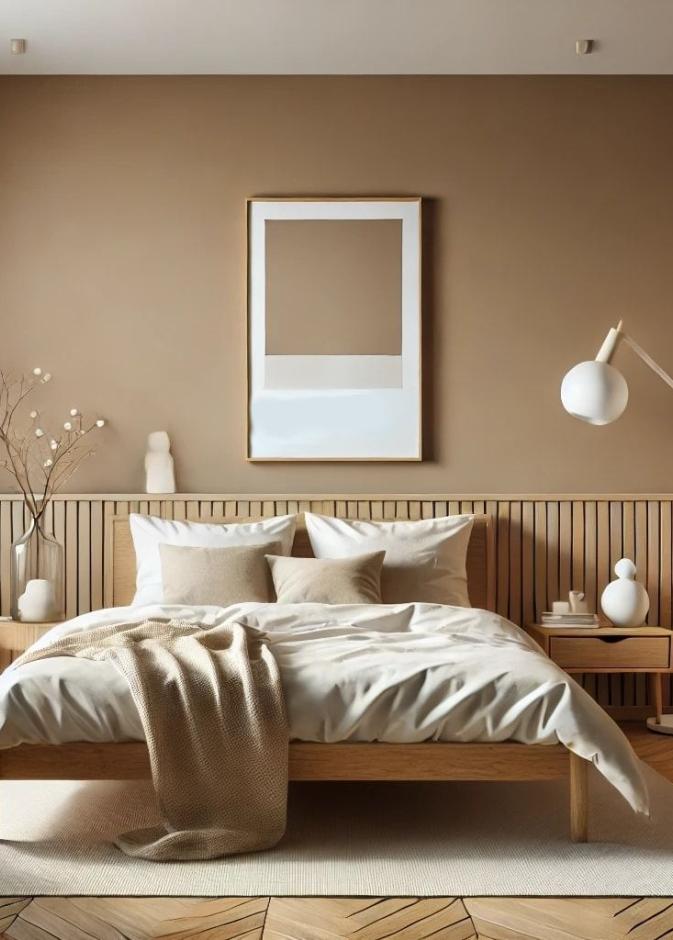 البني الفاتح بطل تصميم غرفة النوم