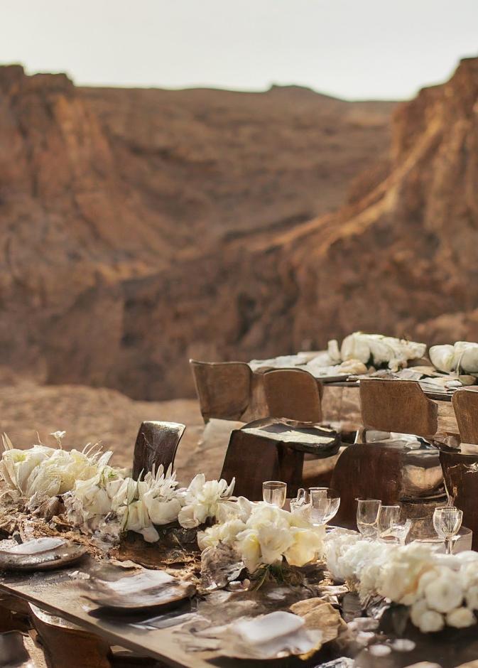ديكور الزفاف في الصحراء
