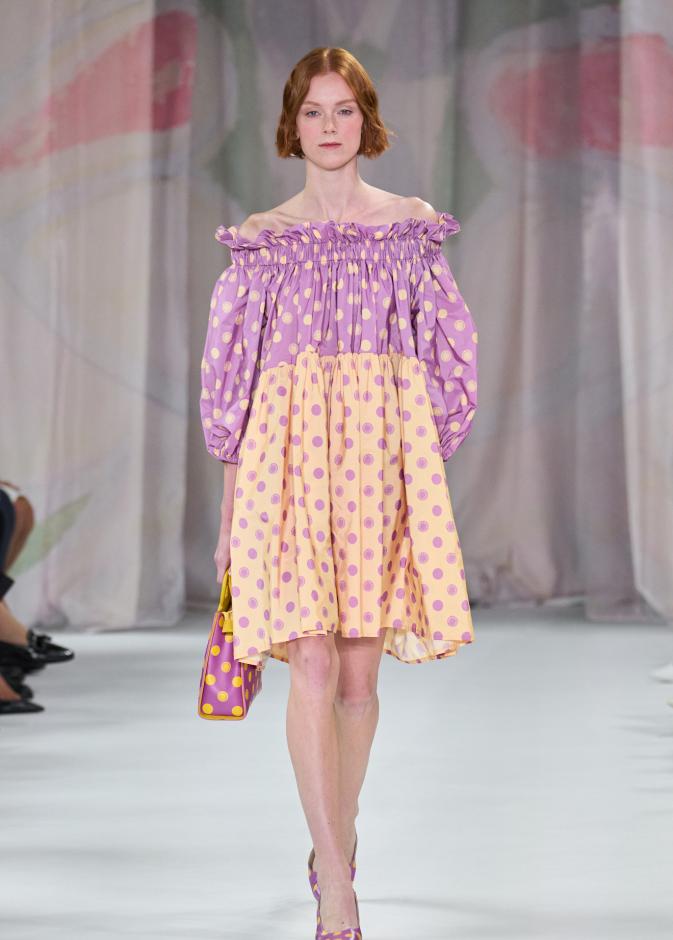 فستان بولكا دوت ملون من Laura Biagiotti 