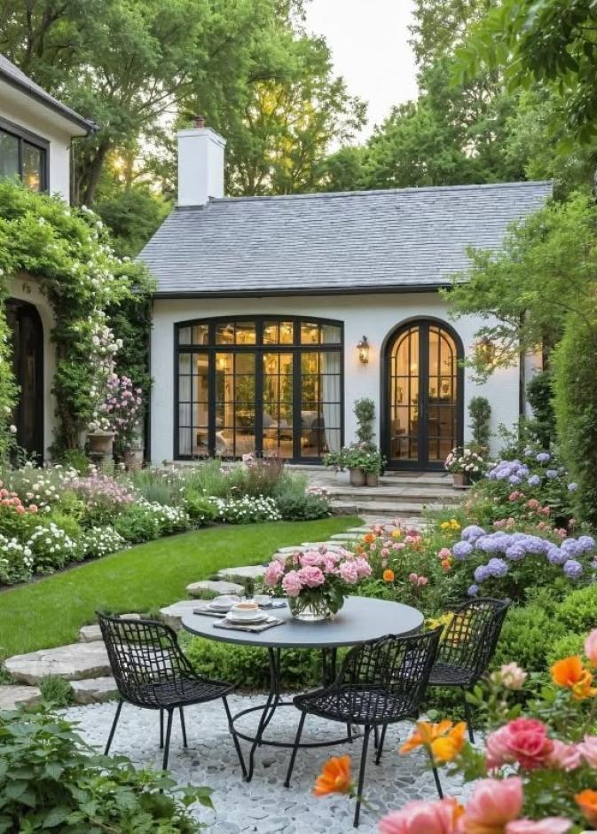 أثاث خارجي بطابع فينتدج بتفاصيل زخرفية شبكية