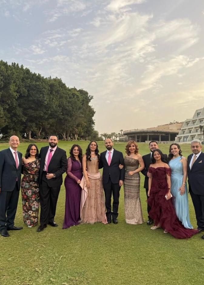 عمرو أديب ولميس الحديدي في خطوبة ابنهما نور