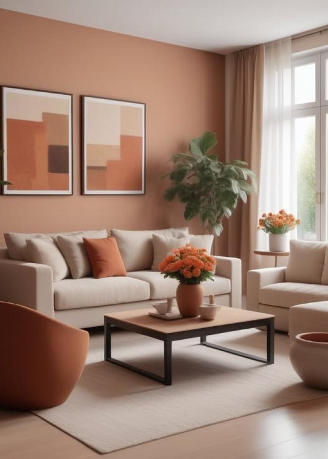 تصاميم داخلية بدرجات التيراكوتا