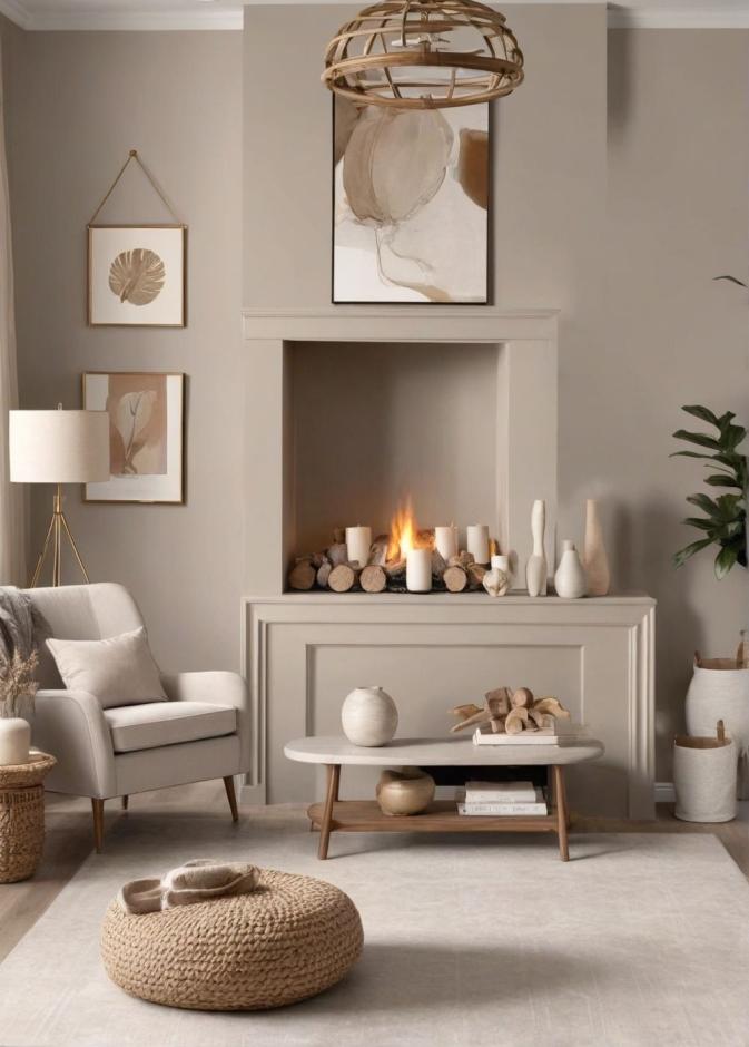 جدران غرفة معيشة بلون الجريج