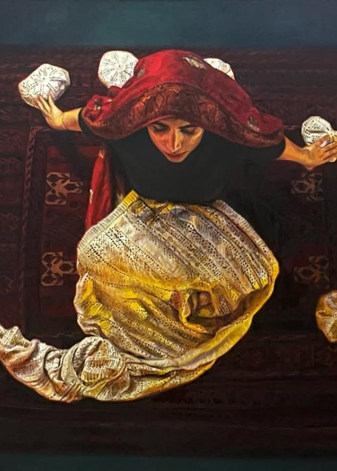 عمل الفنانة كوثر العطية بعنوان Veil of Light