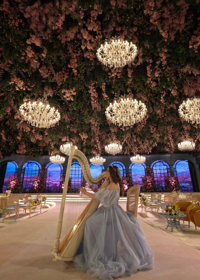 الورود تتدلى من السقف من brillianceweddings