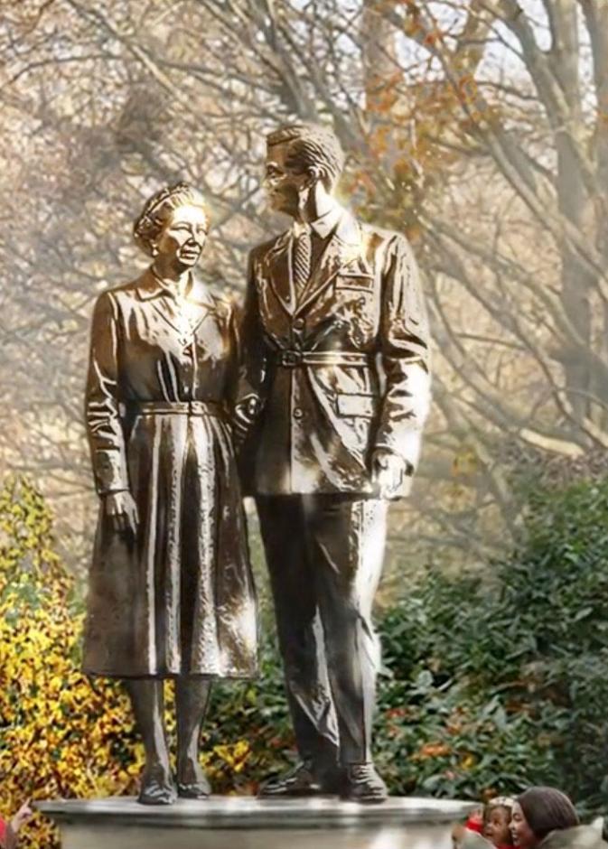 تماثيل برونزية تخلد إرث إليزابيث الثانية وفيليب