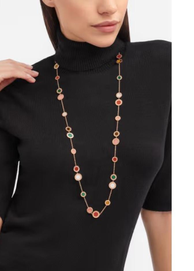 عقد مرصع بحجر عين النمر من Bvlgari